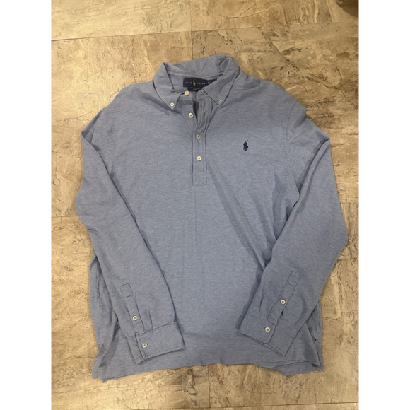 Polo Ralph Lauren Other - Polo Ralph Lauren Featherweight Mesh Men Light Blue Long Sleeve Shirt Sz XL